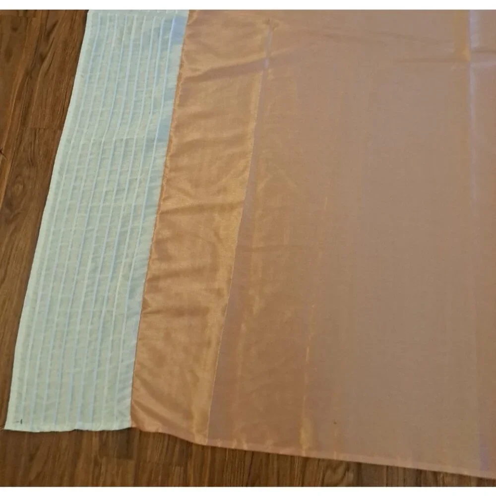 Peach Sateen Shower Curtain Textured Striped White Gray Madison Park Elegant